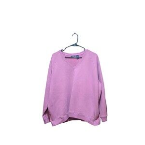 Izod Pullover Womens XL  Pink  Brushed V Neck Soft
